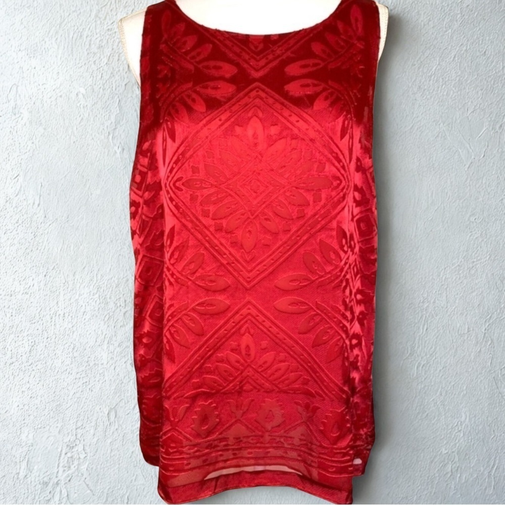 Max Studio Tunic Tank Red Women Boho Size Small to Medium Office